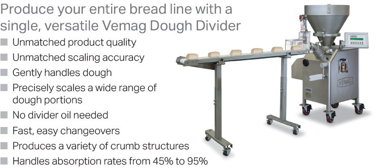 Produce your entire bread line with a single, versatile Vemag Dough Divider