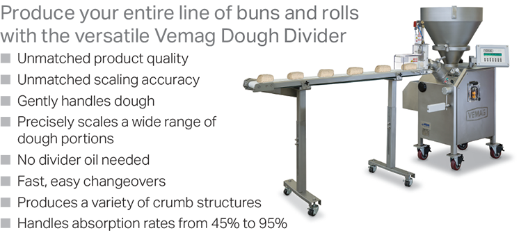 Produce your entire bread line with a single, versatile Vemag Dough Divider