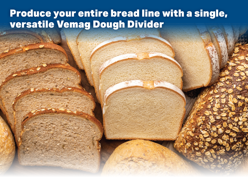Produce your entire bread line with a single, versatile Vemag Dough Divider