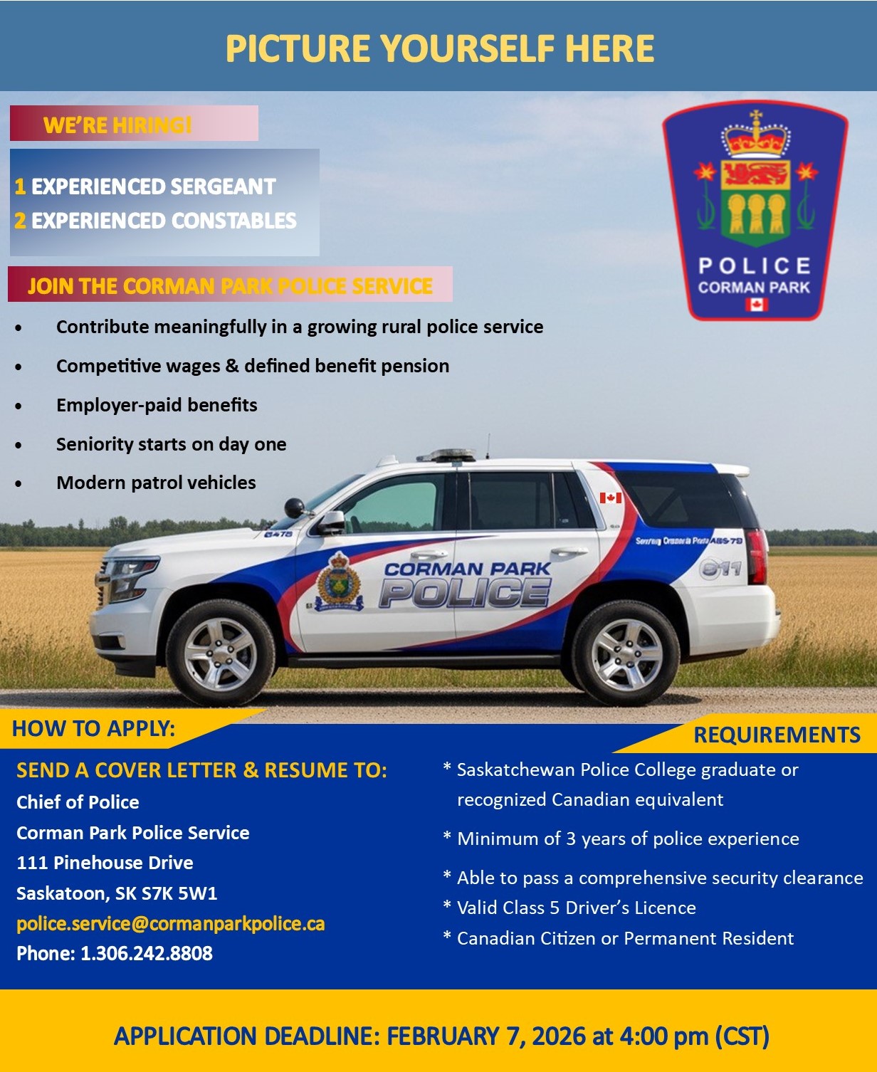 Corman Police Recruiting