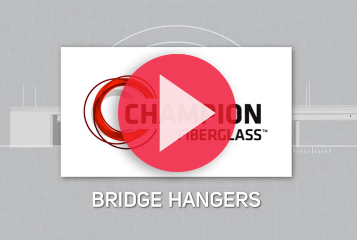 Champion Fiberglass conduit and hangers are lightweight making bridge installation easy