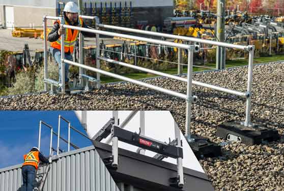 L’accès au toit le plus sécuritaire : voici le stabilisateur d’échelle Delta Prévention.