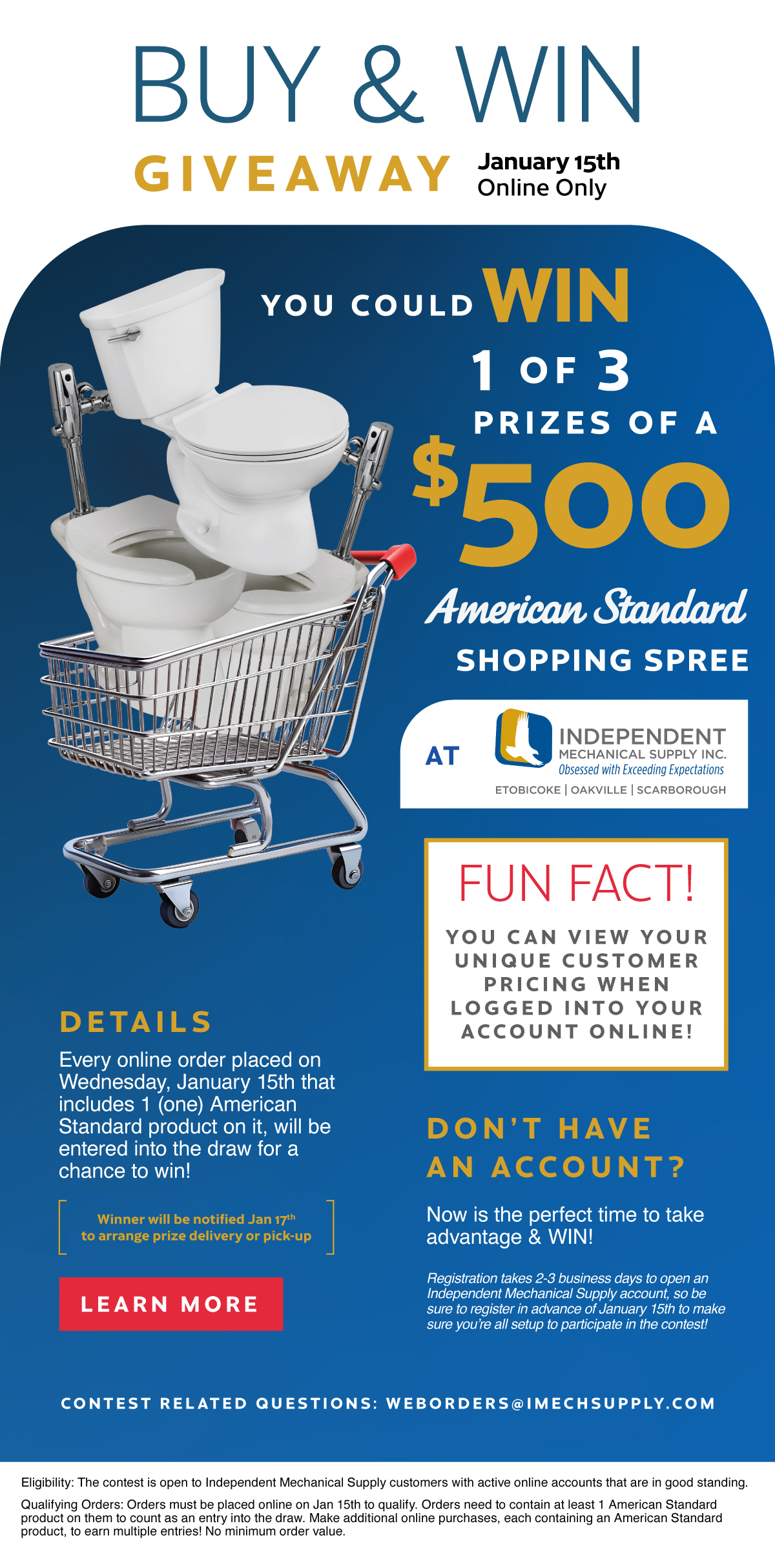 One Day Only: Shop IMS Online January 15th for a Chance to WIN a $500 Shopping Spree!