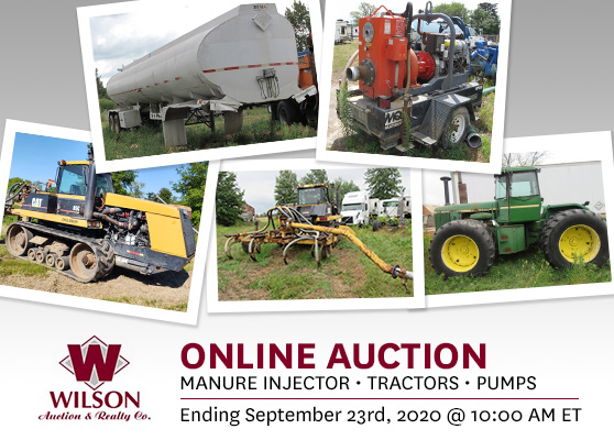 <center>ONLINE AUCTION - Manure Injector, Tractors, Pumps</center>