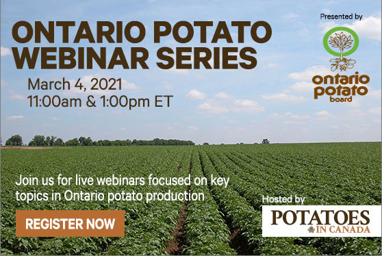 Registration open for the 2021 Ontario Potato Webinars 