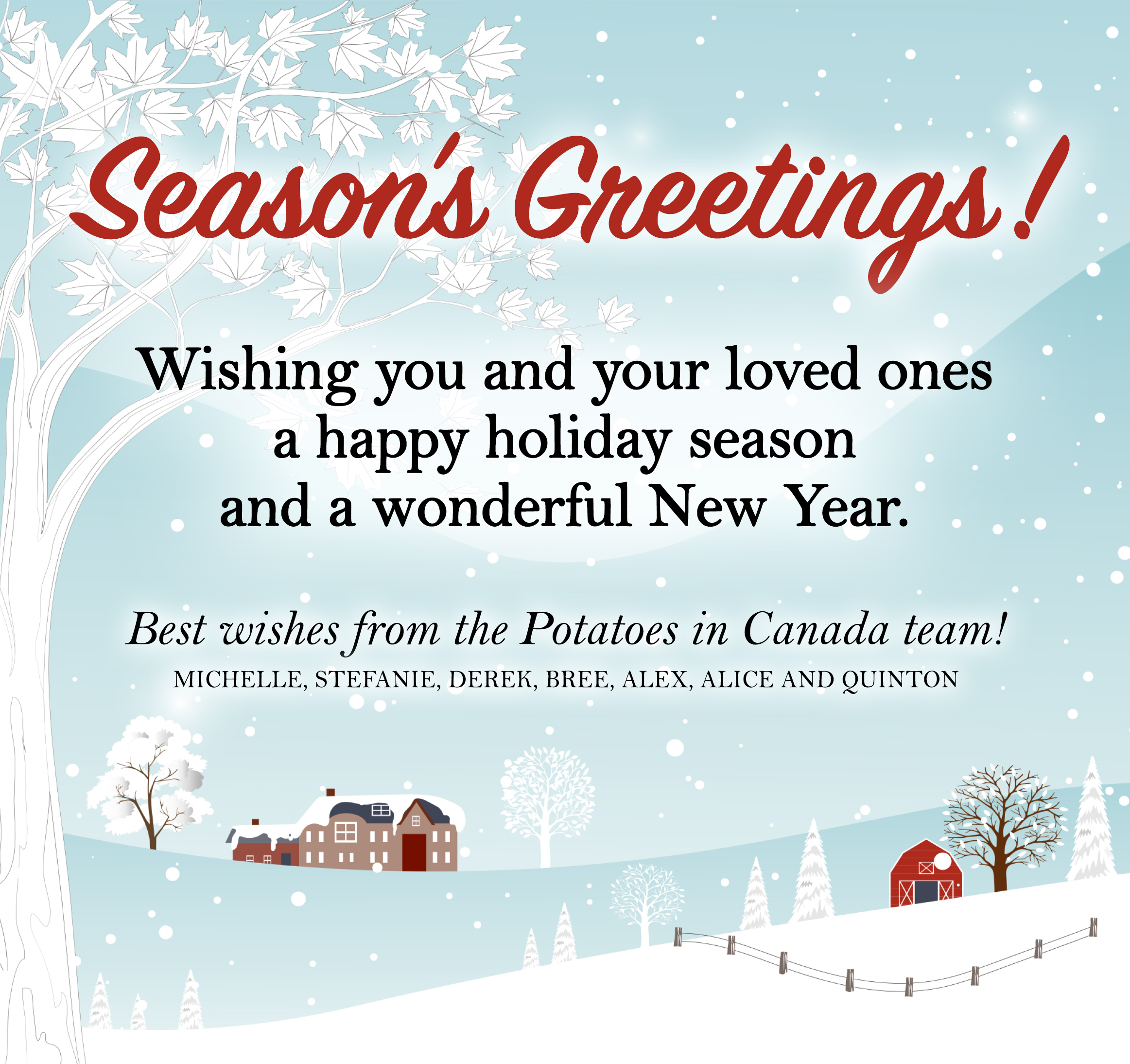 Holiday wishes from Potatoes in Canada
