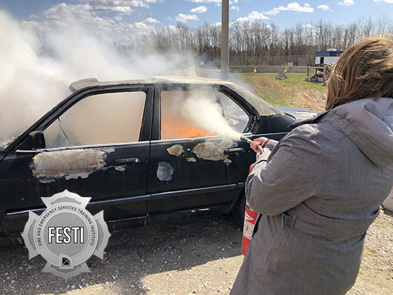 Portable fire extinguisher training with FESTI