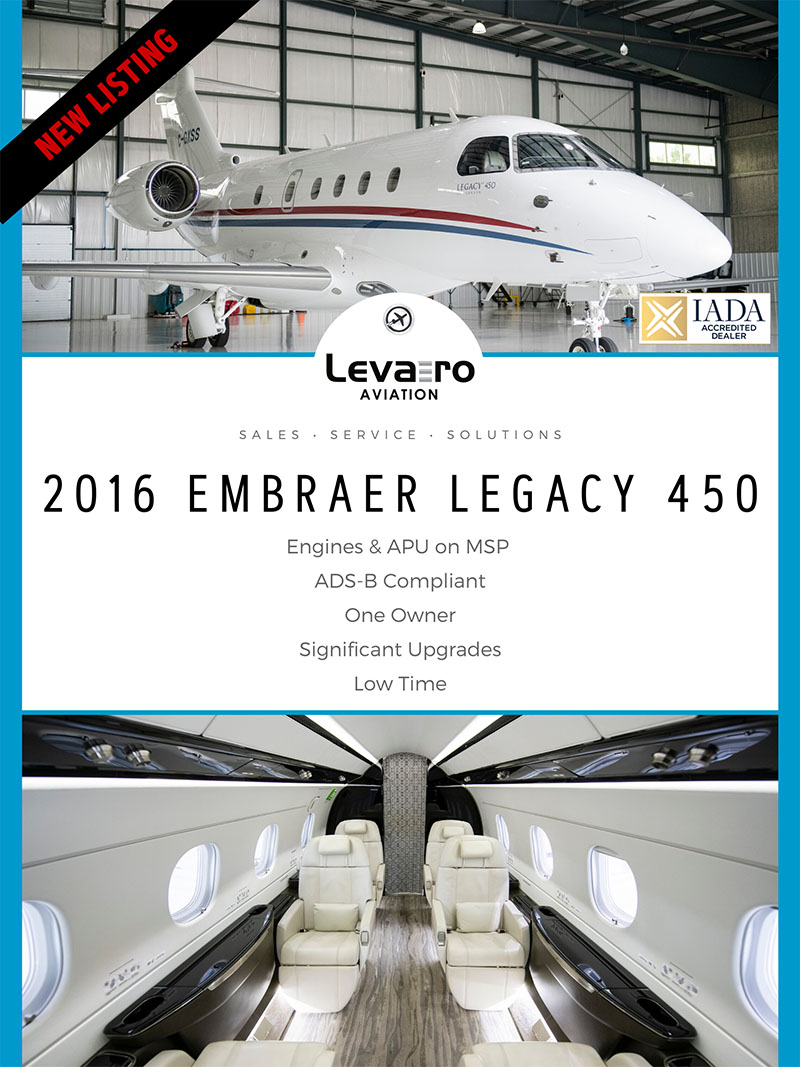 NEW TO MARKET: 2016 Embraer Legacy 450